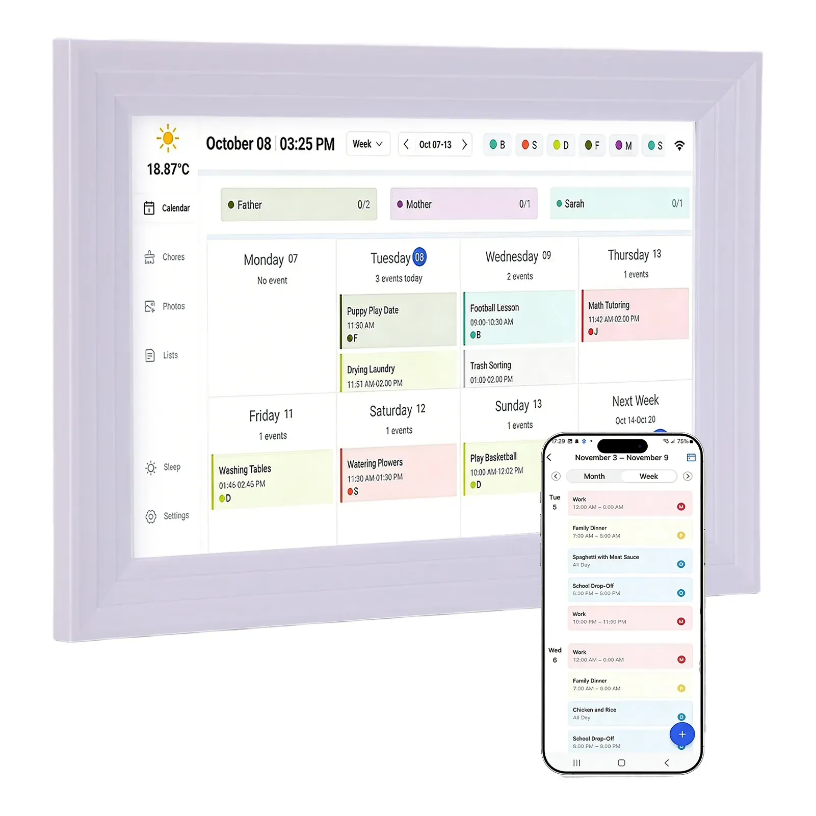 10.1-Inch Touchscreen Digital Calendar with WiFi